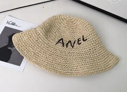 Productos que combinan con todo, sombrero de paja de viento de vacaciones, sombrero de pescador rojo trenzado con letras de todo, sombreros de paja de ganchillo para mujer