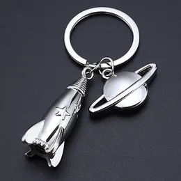 New Metal Rocket Keychain Men Dream Planet Spaceship Key Chain Space Travelling Car Keyring Best Gift Jewelry K4231