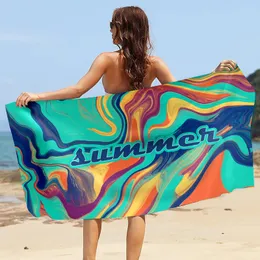 Double Sided Fleece Quick Dry Beach Towel Printed Microfiber Beach Swimming Bath Towel Bohemian Beach Blanket Sand Free 160x80cm