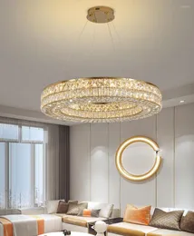 Chandeliers Modern Living Room Gold Crystal Chandelier Home Decor Hanging Cristal Lamp Round Dining Bedroom Led