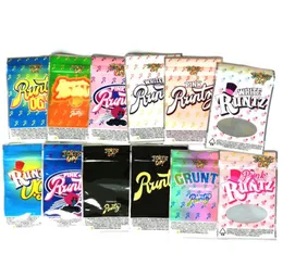 Joke039s UP Runtz Bag Package Bromea White Pink Runts Mylar Bags 35g Solo embalaje Cremallera Runty Pouch Pack 12 Tipos DHL7690325