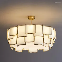 Lampy wiszące w stylu chińsko żyrandol lampa salonowa prosta atmosfera nowoczesna lekka luksusowa sypialnia jadalnia