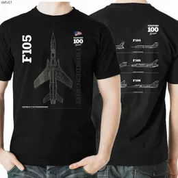 メンズTシャツUSAF世紀シリーズF-105「Thunderchief」攻撃航空機Tシャツ。夏コットンショートスリーブOネックメンズTシャツ新しいS-3XL L230520 L230520