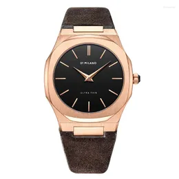 Wristwatches Recommend Premium Stainless Steel Sheepskin Strap Ultra-Thin Style Waterproof Quartz Watch For Men And WomemWristwatches
