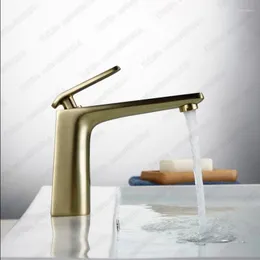 Bathroom Sink Faucets Vidric Brush Brass Finished Basin Faucet And Cold Water Mixer Tap Single Lever Solid Constru