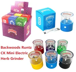 Portable Backwoods Electric Tobacco Grinder Rooking Accessories Runtz Dry Herb Smart Miller Crusher met USB Cable Glass Spice CHA6793466