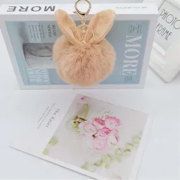 Fox fur rabbit ears plush artificial keychain bag pendant Key Rings306l