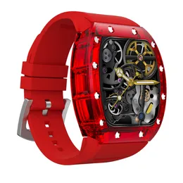 Yezhou2 Android Smart Watch 시리즈 Richard Wine Barrel Hollow Out Transparent Case Sports 심박수 혈액 산소 빛나는 Apple Smart Watches