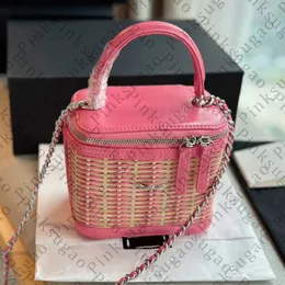 Pink Sugao Women Women Bag Bag Crossbody Chain Bags Rattan Rattan Handbags Luxury أعلى جودة مصغرة حقيبة التسوق 3Color AV-230523-235