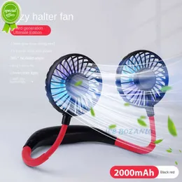 Yeni USB Taşınabilir Fan Soğuk Fan Eller Ücretsiz Boyun Fan Asma Şarj Edilebilir Mini Spor Fan 3 Hızlı Ayarlanabilir Boyun Çift Fan Ev Ofisi