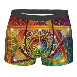 Underpants Metatron's Cube With Merkabah And Flower Of Life Underwear Men Sexy Print Custom Boxer Shorts Panties