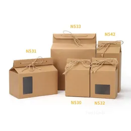 TEA PACKAGE BOX Gift Wrap Cartboard Kraft Paper Folded Food Nut Container Food Storage Standing Up Packing Påsar LT482