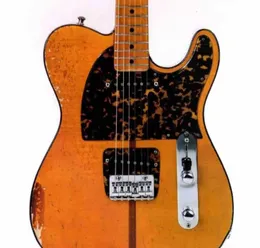Prince Hohner HS Anderson Madcat Mad Cat Tele Flame Maple Top Relic Yellow TL Electric Gitarę Logo Leopard Pickguard BI2920668
