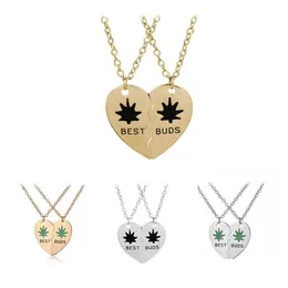 Pendant Necklaces Personalized Buds Necklace 2 Heart Stitching Friend Friendship Gift Jewelry Drop Delivery Pendants Dhb5G