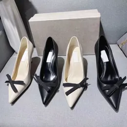 med Box London High Heels Women Romy 70 Nappa Leather Bow Pumpar Sandaler Black Pearl Luxury Wedding Dress Shoes