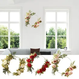 Dekoratif Çiçekler 50x50cm Ön Kapı Şakayık Çelenkleri Yapay İpek Çiçek Düğün Duvar Çelenk Kapalı Açık Dekor için