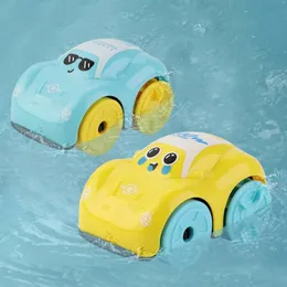 Bath Toys Children Bath Water Playing Toys ABS Clockwork Car Cartoon Vehicle Baby Kids Gift Amphibious Bathroom Floating 230525