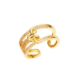 Nowy oryginalny projekt trzy pierścień otwarty pierścień Specjalne zainteresowanie Lekka luksusowa moda moda wysoka zmysłowy Pierścień internetowy celebrytka w tym samym stylu hurtowym