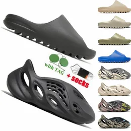 Tasarımcı Sandalet Kadınlar Erkek Baba Köpük Runners Onyx Kemik Kükürt Taş Adaçayı Minial Mavi Saf Kum Reçinesi Büyük Boyut 36-48 Slides Foamrunner Sliders Ücretsiz Nakliye