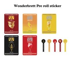 Custom logo print Wonderbrett preroll stickers 115mm 120mm glass doob tube cali packaging label