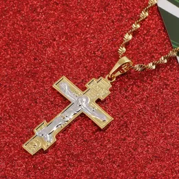 Naszyjniki wisiorek rosyjski prawosławny kościół chrześcijański wieczny krzyż charmach naszyjnik biżuteria Rosja Grecja Ukraina Prezenty