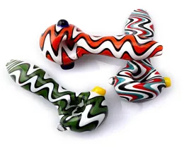 New 4inch Color Glass Spoon Pipe High Quality US Color Wig Wag Glass Smoking Pipes Heady Glass Water Pipes For Oil Dab Rigs9880338