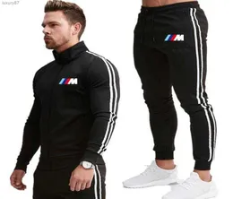 Casual Assemblies 2023 Autumn BMW M SPLICE JOGGER HOUDIES With Zipper Pants 2 PCS Sportkläder SETS8989221