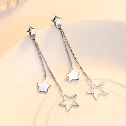 stud stud arrings silver color long tassel gothic for women accessories love gift brincos bijoux 5y4612024