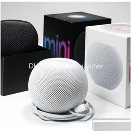 Mini alto-falantes Smart Speaker portátil Bluetooth Assistente de voz Subwoofer Hifi Graves profundos Stereo Typec Som com fio Drop De Dha62
