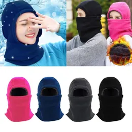 Cycling Caps Women Men Winter Fleece Lining Beanie Hat Circle Scarf Set Plush Warm Outdoor Ski Snowboard Loop Scarfs Neck Warmer