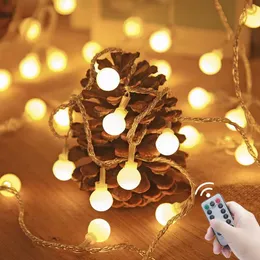 Garden Decorations Fairy Lights 10M 20M 30M Snowflake Star Ball Christmas String Garlands Outdoor For Room Wedding Party Year Decoration 230525