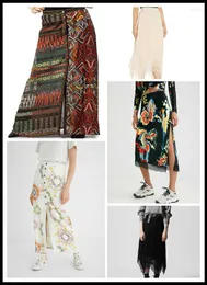 スカート外国貿易スペインスペインシングルデザイナー春と夏の印刷ステッチレース薄いスカートスカート