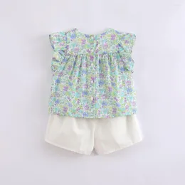 Clothing Sets MARC&JANIE Girls Outfits Summer Field Print Casual Short Sleeved Suit Baby Girl Clothes Two Piece Set 220905