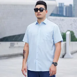 Men's Casual Shirts 8XL 9XL 10XL Plus Size Short Sleeve For 2023 Summer Fashion Business Clothing High Quality Basic Button Up Blouses