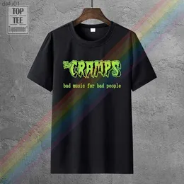 Herr t-shirts herrar t-shirt The Cramps Bad Music Psychobilly Horror Lux Interior Garage S-5XL Summer O Neck Tee Cheap Tee L230520