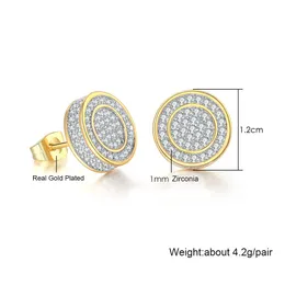 肌触りがいい Hip earrings gold Stud Zirconia Cubic Copper Men's Hop 洗濯機