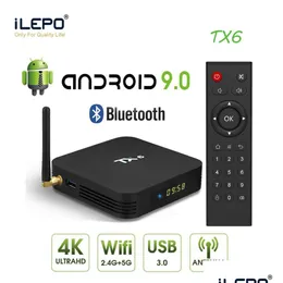 Android Tv Box 9.0 4Gb 32Gb Tx6 Allwinner H6 Quad Core Wifi Bt5.0 Media Player 2Gb 16Gb Drop Delivery Electronics Satellite Dhbw8