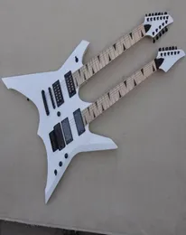 White 126 strings double necks electric guitar with Black hardwareMaple fretboard5239693