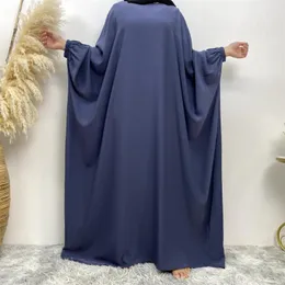 Abbigliamento etnico One Piece Jilbab Batwing Abaya Abito hijab musulmano Abiti da preghiera Plain Abaya causali per le donne Dubai Turchia Ramadan Islam