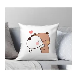 Pillow Case Bubu Dudu Quadrat Kissenbezug Polyester Leinen kreativer Zip -Dekorationsbett -Kissen ER -Auto Stuhl Sofa Dekor Casepillow Drop Dhru7