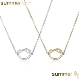 Anhänger Halsketten Einfache Neue Design Knoten Halskette Frauen Herz Unendliche Choker Liebe Geschenk Kragen Schmuck Geschenke Drop Lieferung Anhänger Dhqiw