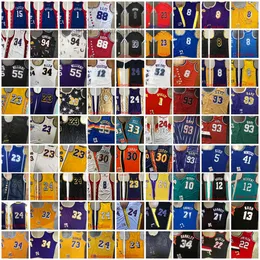 Mitchell et Ness Real Stitched West All-Team Basketball Jersey Allen Payton Carmelo Dikembe Anthony Mutombo Stephen Allen Curry Iverson McGrady Garnett Jersey
