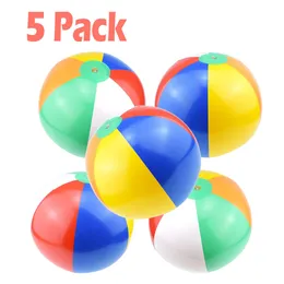 Gioco di sabbia Divertimento in acqua 5pcs Pallone da spiaggia gonfiabile Arcobaleno Colore Piscina Bomboniere Estate Giocattolo d'acqua Palloncino Giocattolo Divertimento Gioco di società Estate Per bambini regalo 230525