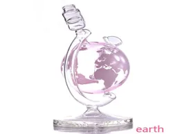 Aarde vorm Glass Bong Globe Style Water Pipes 73in Recycler Bubbler met Glass Bowl2371994