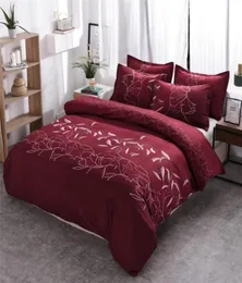 Cheap Bedding Set Single Floral Duvet Cover Sets Pillowcases Comforter Covers Twin Full Queen King Size Burgundy Floral11172779