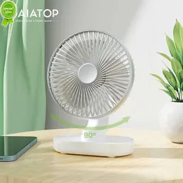 New GAIATOP Table Fan 4 Speed Portable Mini Fan Ultra Quiet Rechargeable 4000mAh Battery Small Cooling Fan for Home Office Bedroom