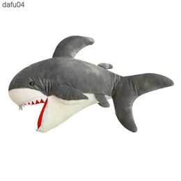 Dockor 90 cm/35 '' Plush Shark för dockfylld djur leksak stor storlek maskot mjuk komfort sovande leksak kostym barn de nya dropship l230522 l230522