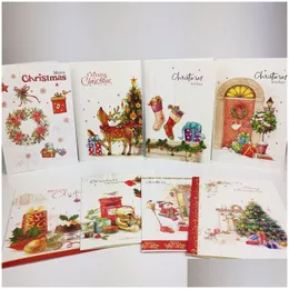 Andere Weihnachtskarten, Grußkarten mit Umschlag, Weihnachtsmann, Post, Geschenk für Geburtstag, Valentinstag, Party, Hochzeit, Dekoration, Drop Del Dhxir