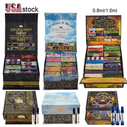 USA Stock Gold Coast Clear Atomizers All Star Smokers Club Limited Edition 빈 vape 카트리지 펜 포장 0.8ml 1ml 510 스레드 두꺼운 오일 세라믹 카트