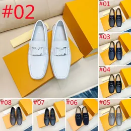 Designer Loafers Men Handmade Leather Shoes Casual Driving Flats Slip-on Shoes Moccasins Boat Shoes Black/White/Blue Plus Size 38-46